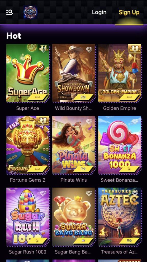 GEMINI88 Casino App - Preview - Games Page